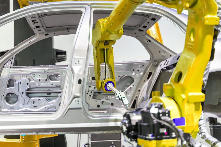 robot arm in factory
